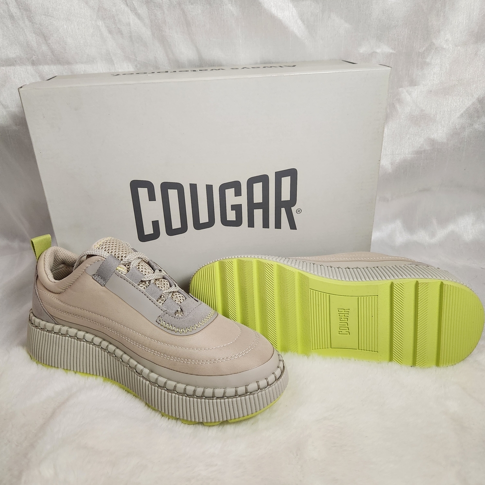 Cougar Women's Beige and Lime Sneakers